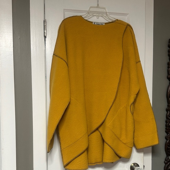 Vintage Maralyce Ferree Mustard Sweater/ jacket - Picture 3 of 9